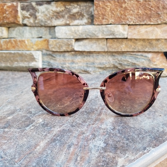 ALDO Accessories - Aldo Cateye Brown Sunglass with Gold Trim